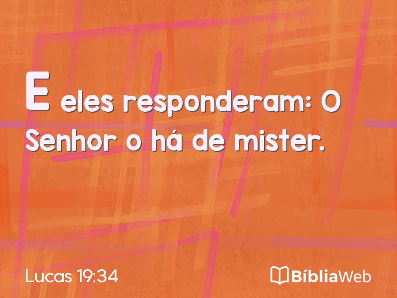 Lucas 19:34 em imagem para compartilhar