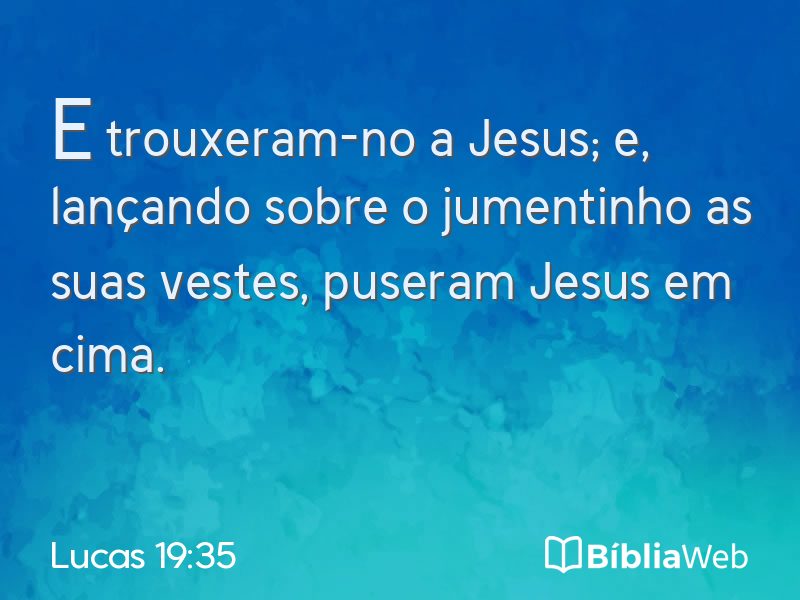 Lucas 19:35 em imagem para compartilhar