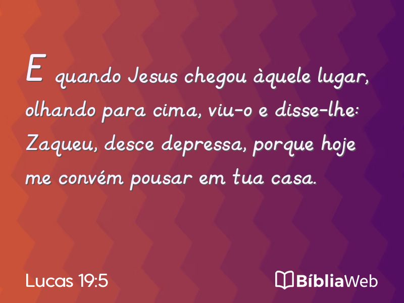 Lucas 19:5 em imagem para compartilhar