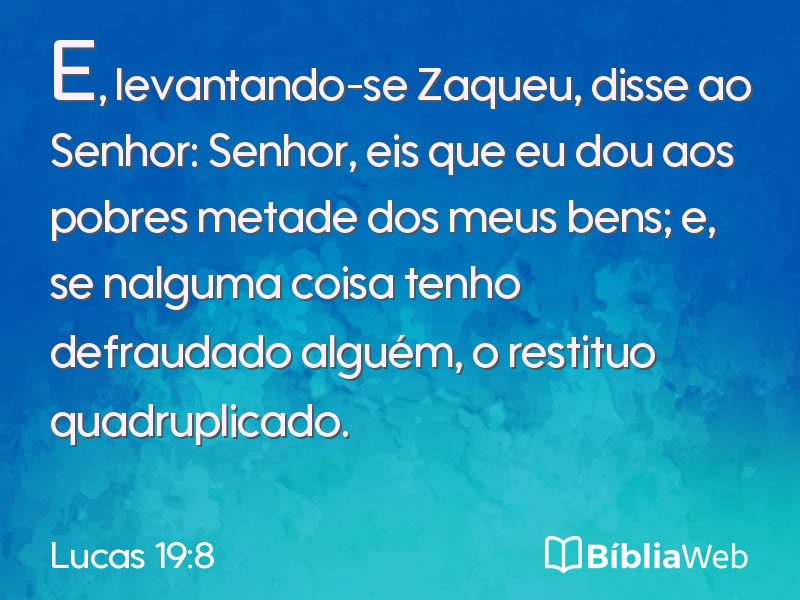 Lucas 19:8 em imagem para compartilhar