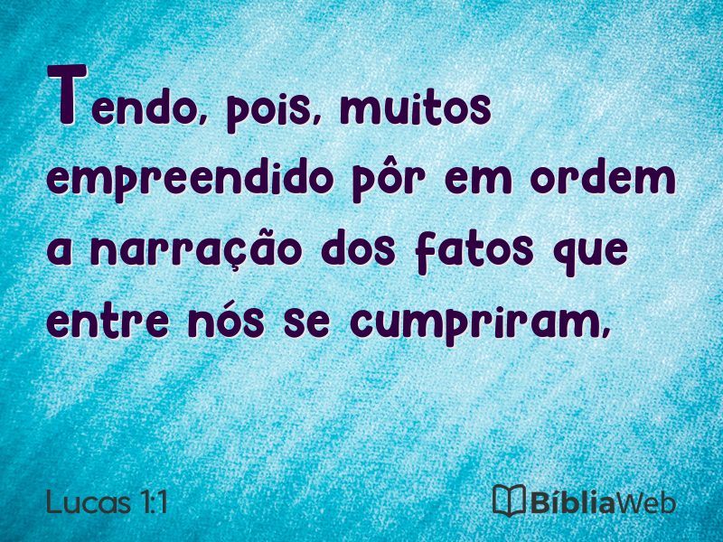Lucas 1:1 em imagem para compartilhar