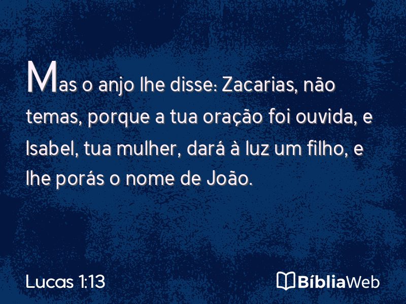 Lucas 1:13 em imagem para compartilhar