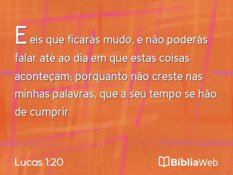 Lucas 1:20 em imagem para compartilhar
