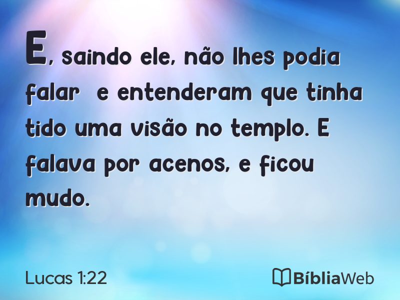 Lucas 1:22 em imagem para compartilhar