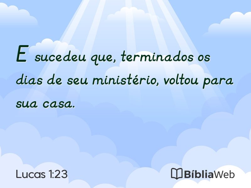 Lucas 1:23 em imagem para compartilhar