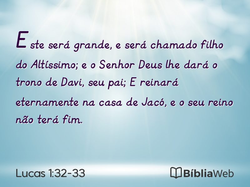 Lucas 1:32-33 em imagem para compartilhar