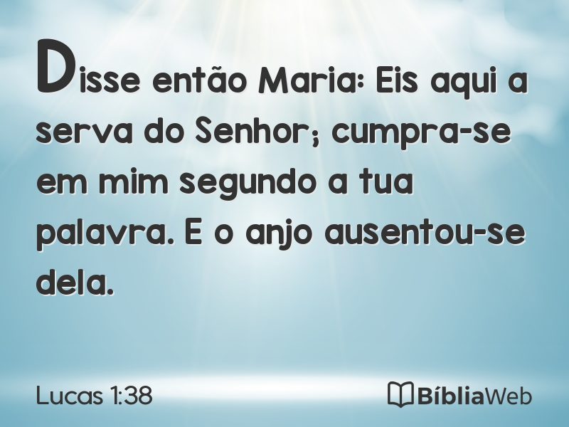 Lucas 1:38 em imagem para compartilhar