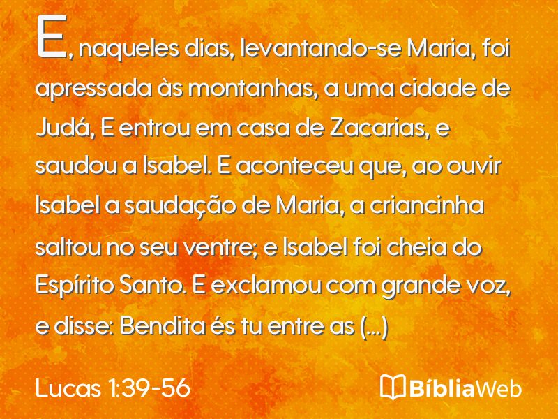 Lucas 1:39-56 em imagem para compartilhar