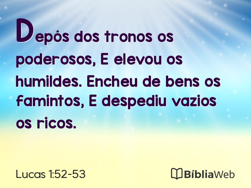 Lucas 1:52-53 em imagem para compartilhar
