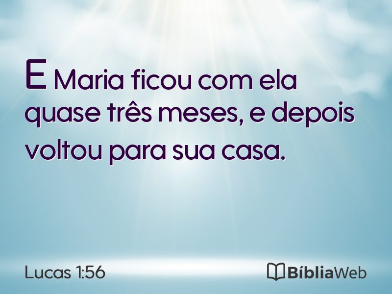 Lucas 1:56 em imagem para compartilhar