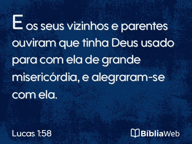 Lucas 1:58 em imagem para compartilhar