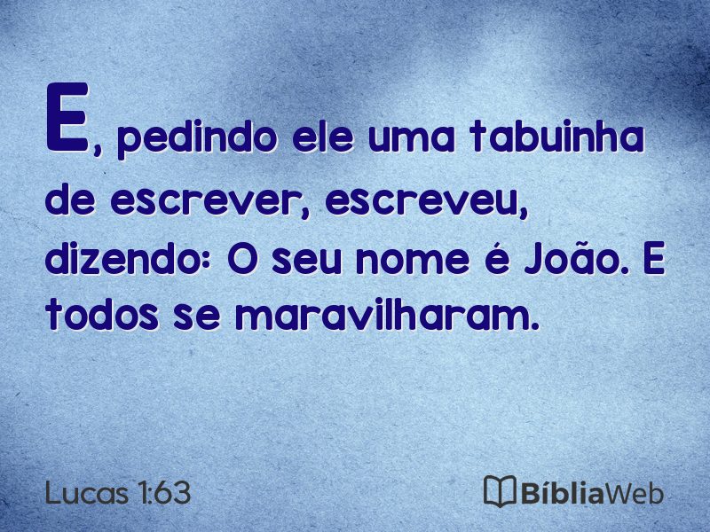 Lucas 1:63 em imagem para compartilhar