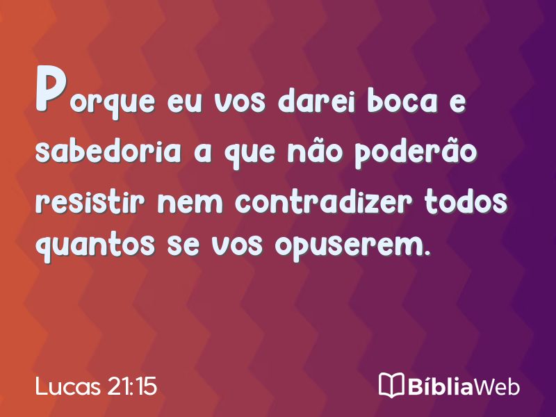 Lucas 21:15 em imagem para compartilhar