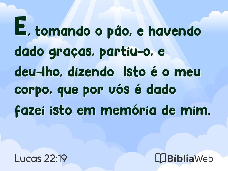 Lucas 22:19 em imagem para compartilhar