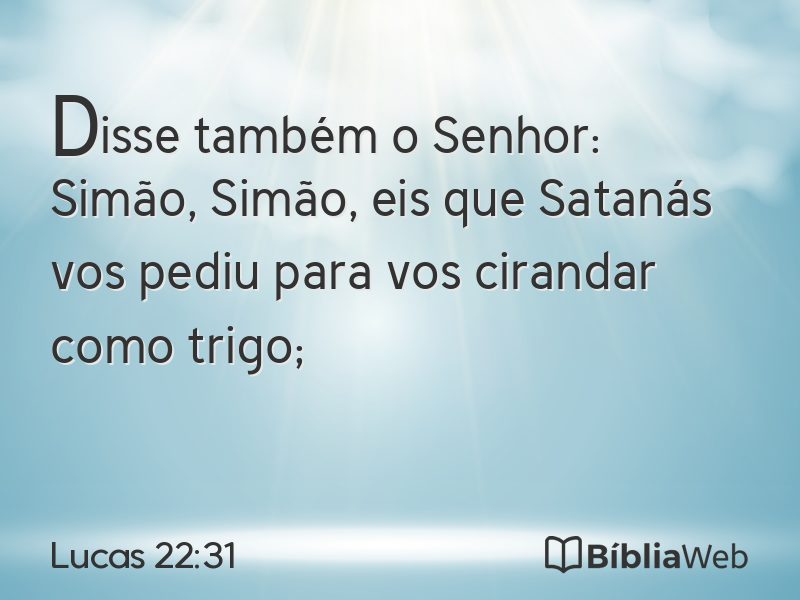 Lucas 22:31 em imagem para compartilhar
