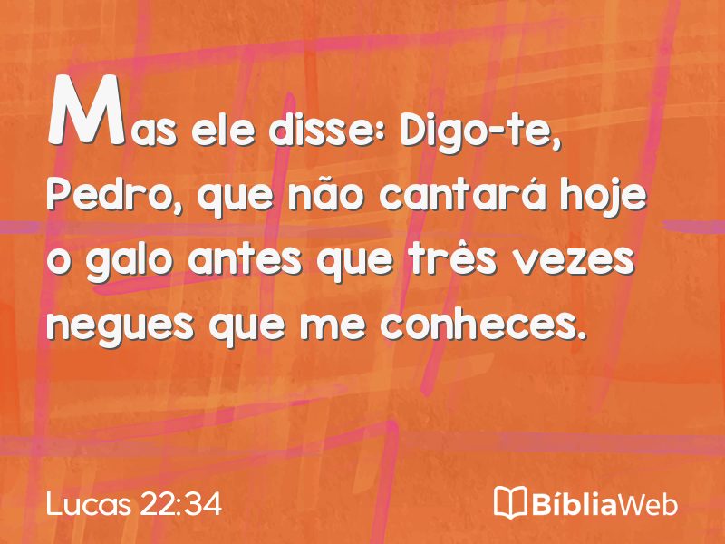 Lucas 22:34 em imagem para compartilhar