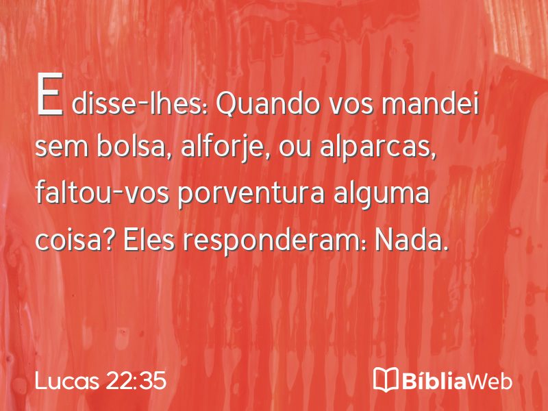 Lucas 22:35 em imagem para compartilhar
