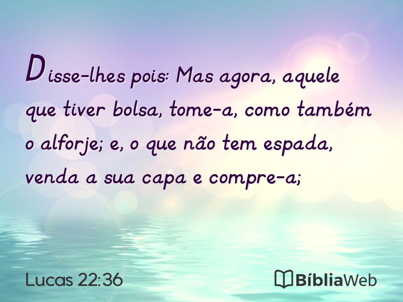 Lucas 22:36 em imagem para compartilhar