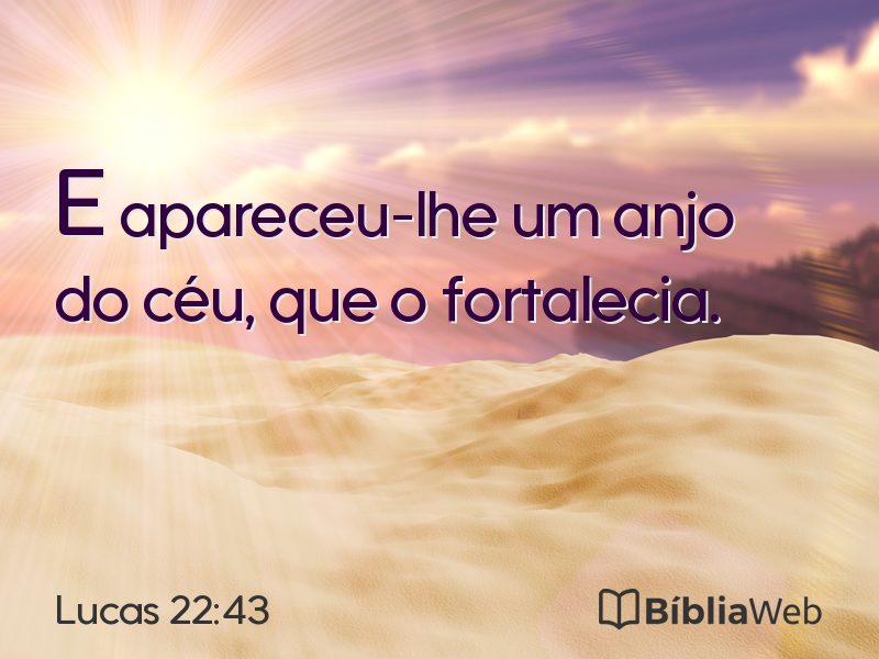 Lucas 22:43 em imagem para compartilhar
