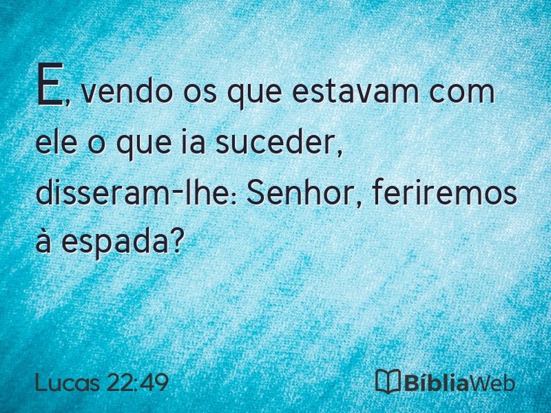 Lucas 22:49 em imagem para compartilhar