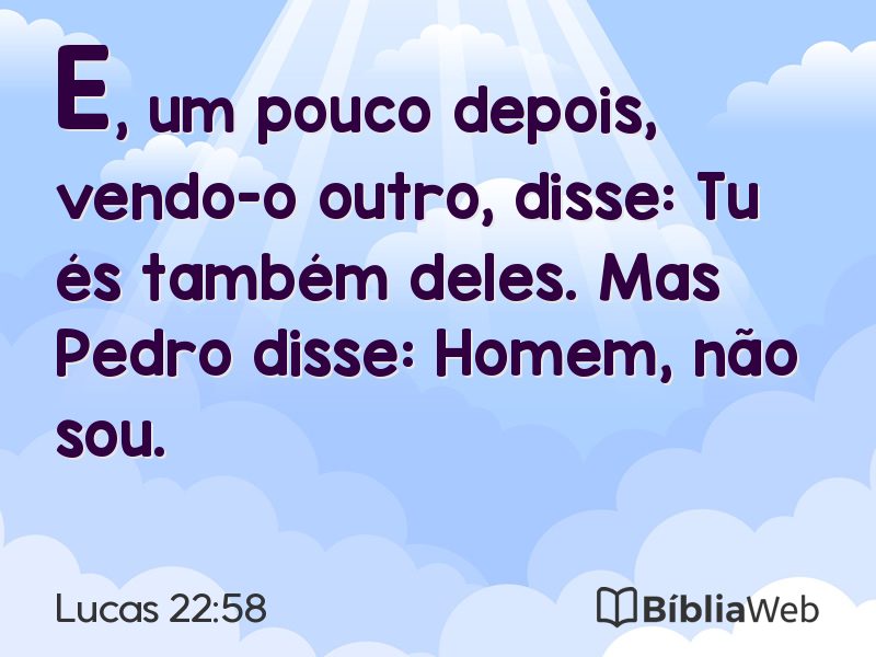 Lucas 22:58 em imagem para compartilhar