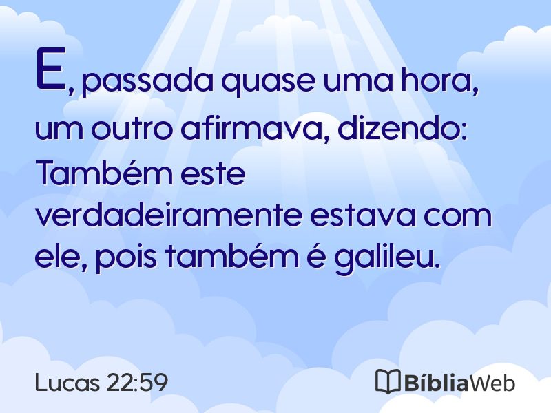 Lucas 22:59 em imagem para compartilhar