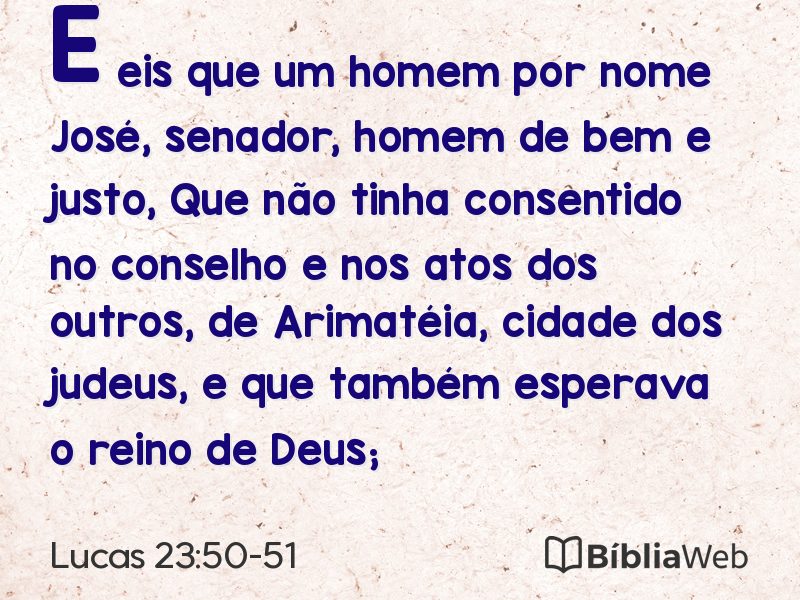 Lucas 23:50-51 em imagem para compartilhar