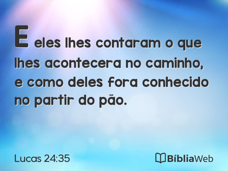 Lucas 24:35 em imagem para compartilhar