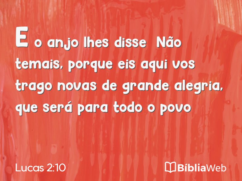 Lucas 2:10 em imagem para compartilhar