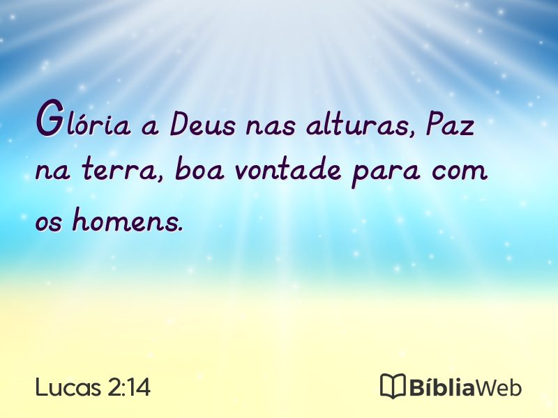 Lucas 2:14 em imagem para compartilhar