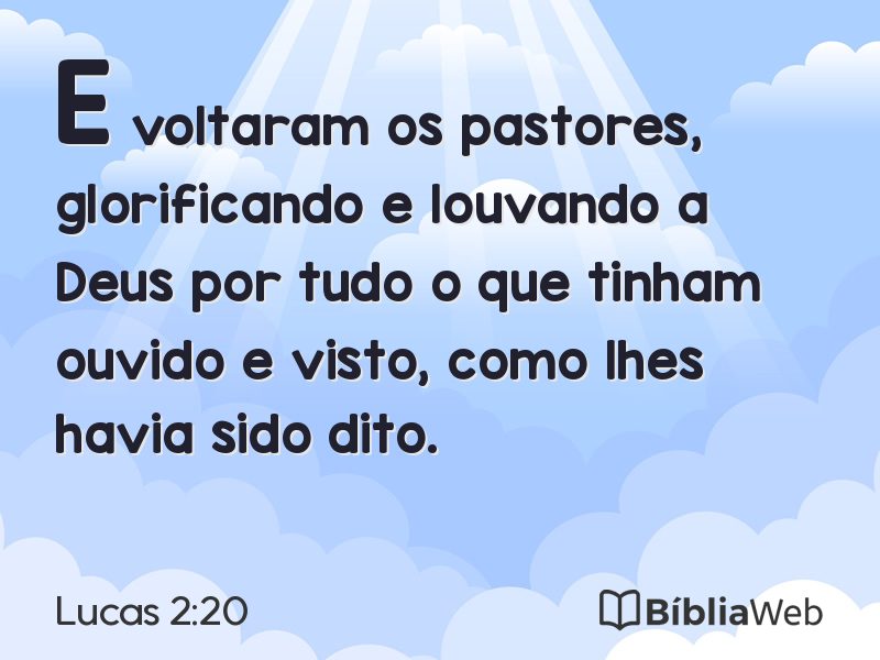 Lucas 2:20 em imagem para compartilhar