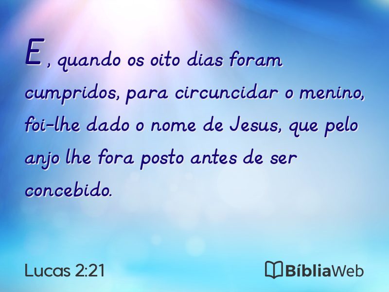 Lucas 2:21 em imagem para compartilhar