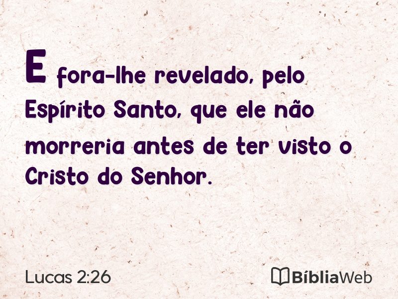 Lucas 2:26 em imagem para compartilhar