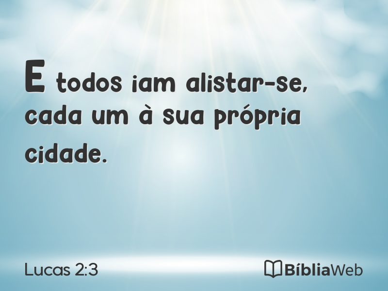 Lucas 2:3 em imagem para compartilhar