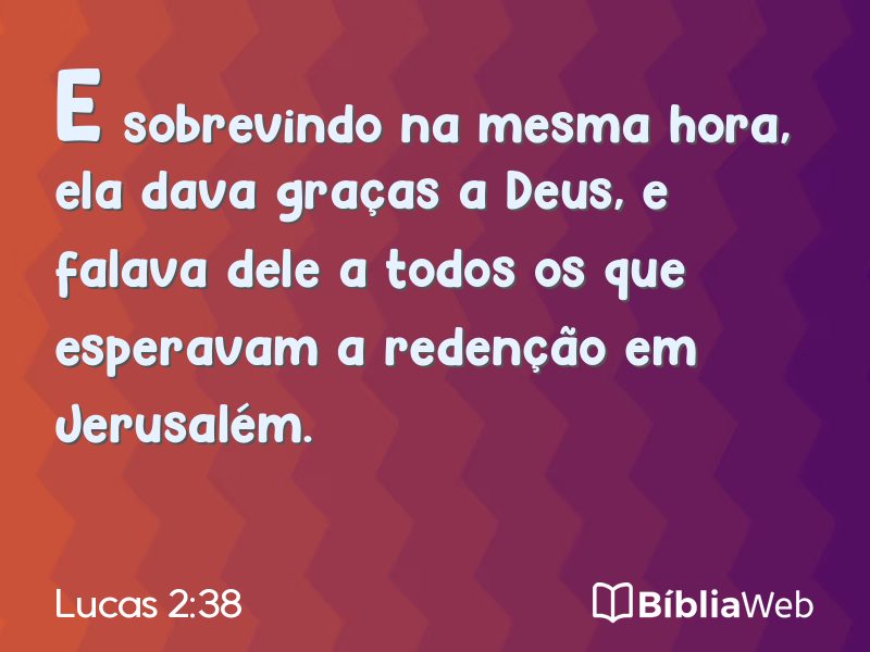 Lucas 2:38 em imagem para compartilhar