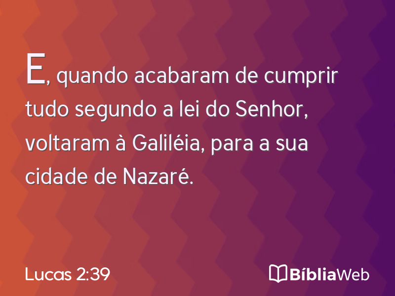 Lucas 2:39 em imagem para compartilhar