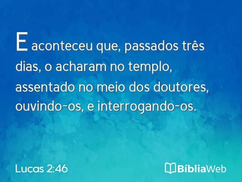 Lucas 2:46 em imagem para compartilhar
