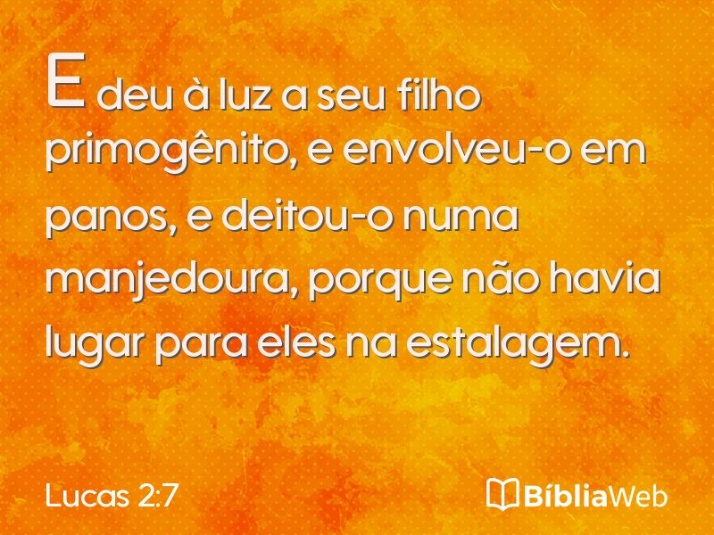 Lucas 2:7 em imagem para compartilhar