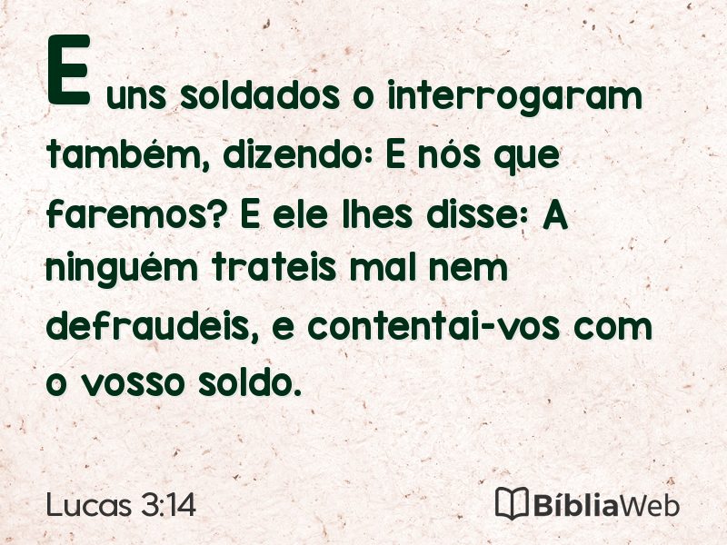 Lucas 3:14 em imagem para compartilhar