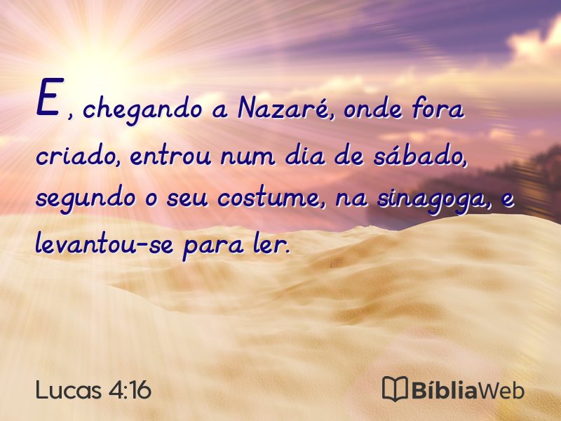 Lucas 4:16 em imagem para compartilhar