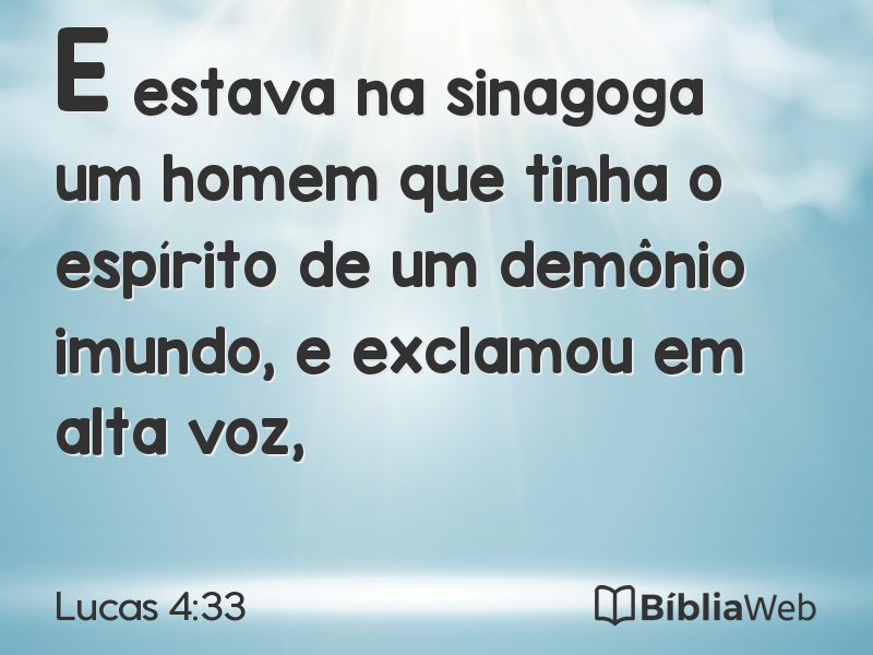 Lucas 4:33 em imagem para compartilhar