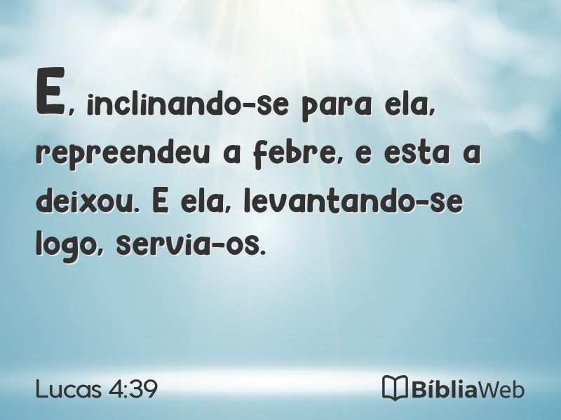 Lucas 4:39 em imagem para compartilhar