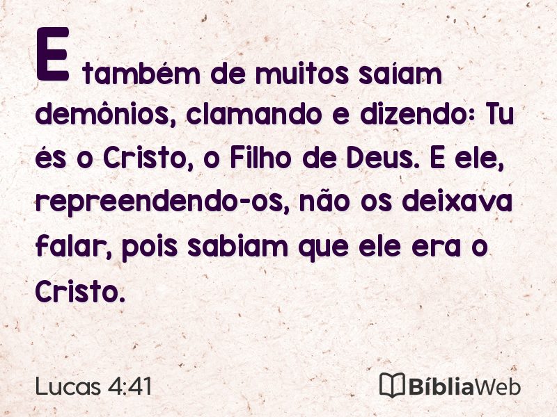 Lucas 4:41 em imagem para compartilhar