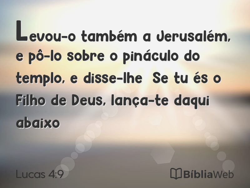 Lucas 4:9 em imagem para compartilhar