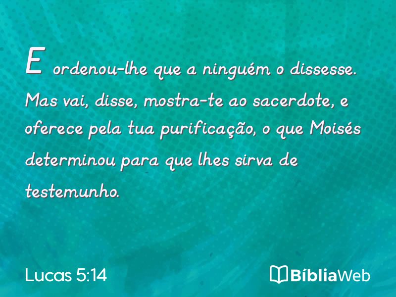 Lucas 5:14 em imagem para compartilhar