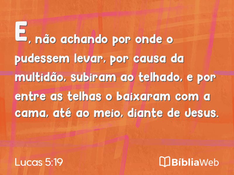 Lucas 5:19 em imagem para compartilhar