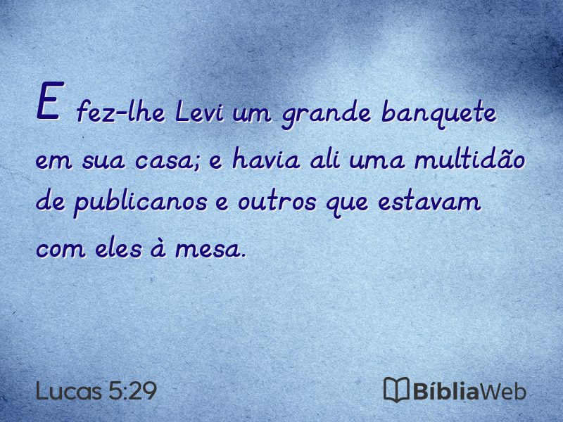 Lucas 5:29 em imagem para compartilhar