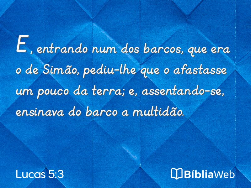 Lucas 5:3 em imagem para compartilhar