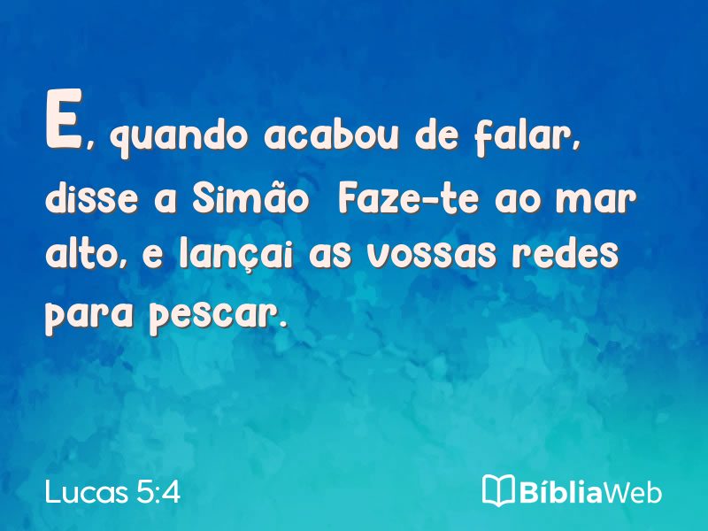 Lucas 5:4 em imagem para compartilhar