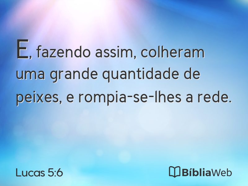 Lucas 5:6 em imagem para compartilhar